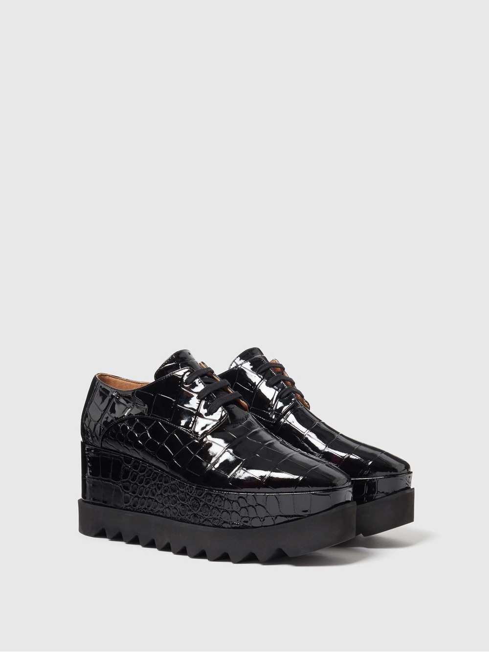 STELLA MCCARTNEY Black Limited-Edition Elyse Crocodile Platform 39 NEW NIB - Picture 2 of 9